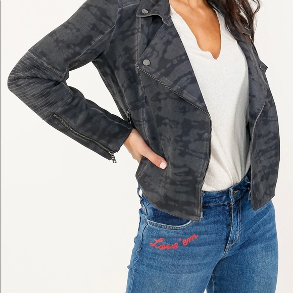 Marrakech Marni Scuba Suede Jacket - Color Black Pearl Dye Size Small - Picture 2 of 6